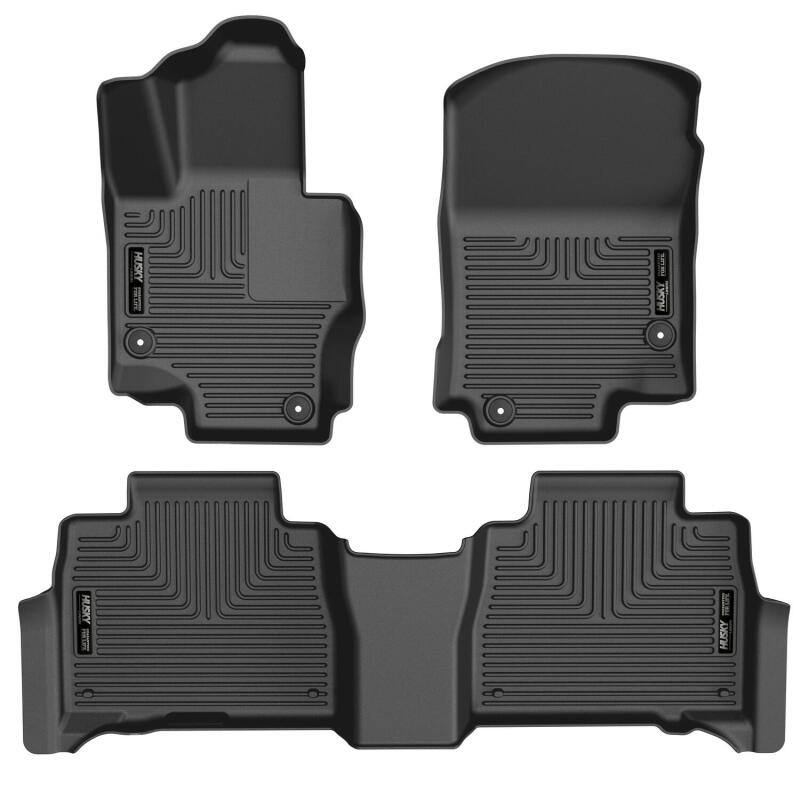 Mercedes-Benz GLE450 Floor Liners - Front + 2nd Seat - Husky Liners - WeatherBeater - Black - `20-`23